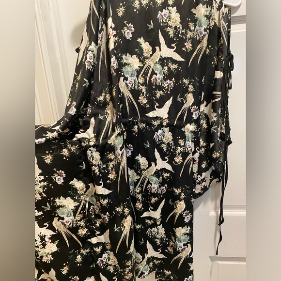 Floral Bird Print silk robe - Picture 7 of 7